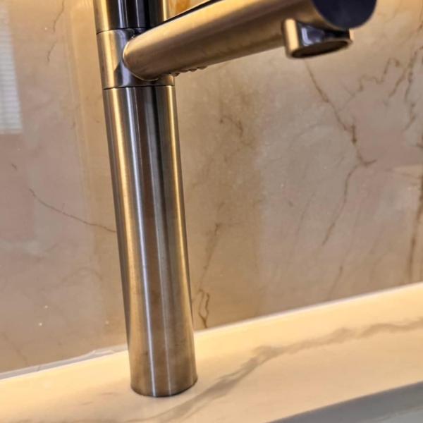 Vòi lavabo SUPOR 252907-02-LS inox 304 nóng lạnh, vòi rửa mặt 30cm, vòi xoay 360 độ