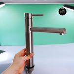 Vòi lavabo SUPOR 252907-02-LS inox 304 nóng lạnh, vòi rửa mặt 30cm, vòi xoay 360 độ