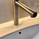 Vòi lavabo SUPOR 252907-02-LS inox 304 nóng lạnh, vòi rửa mặt 30cm, vòi xoay 360 độ