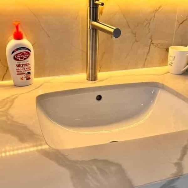 Vòi lavabo SUPOR 252907-02-LS inox 304 nóng lạnh, vòi rửa mặt 30cm, vòi xoay 360 độ