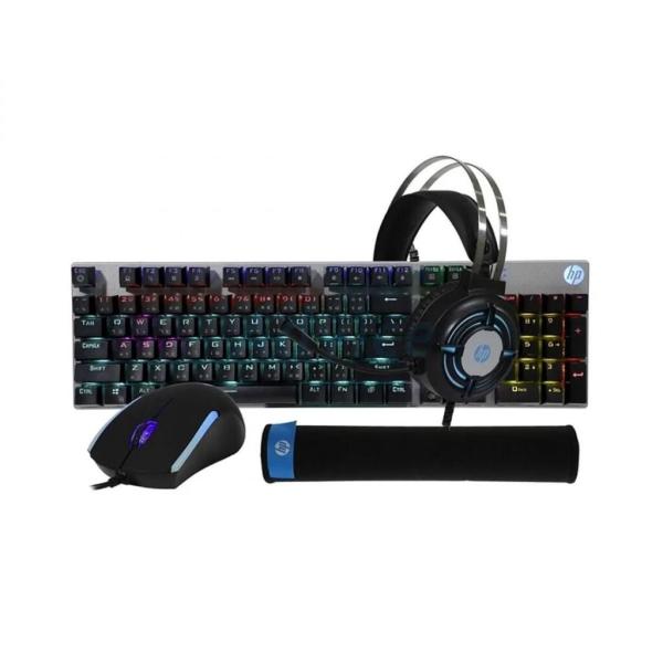 Bộ bàn phím cơ + chuột RGB+ tai nghe gaming + lót chuột 4 in 1 hãng HP