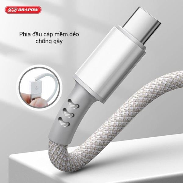 Cáp sạc nhanh 3 đầu cổng C DRAPOW CX03 ( Type-C to C + C + L ) mỗi cổng công suất 12W
