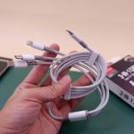 Cáp sạc nhanh 3 đầu cổng C DRAPOW CX03 ( Type-C to C + C + L ) mỗi cổng công suất 12W