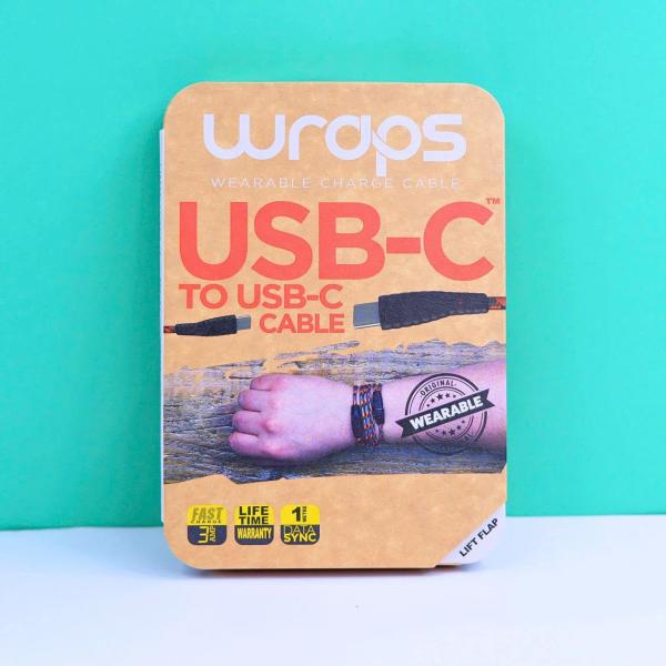Cáp sạc nhanh C to C ĐỘC LẠ Wraps kiêm luôn vòng đeo tay, nhanh 60w, bọc dù bền, truyền dữ liệu. New Fullbox
